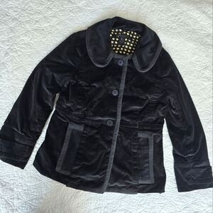 Marc Jacobs Corduroy Blazer Button Black Jacket With Peter Pan Collar